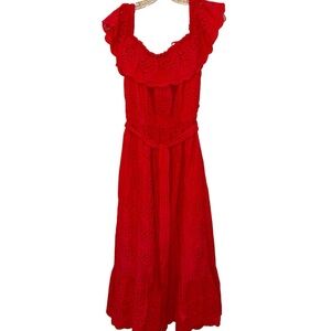 Lilly Pulitzer Liabella Off Shoulder Eyelet Midi Dress